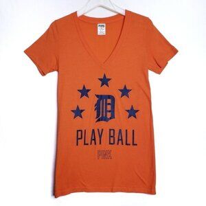 PINK Victoria's Secret Detroit Tigers Baseball Tee T-Shirt Women's Size Medium